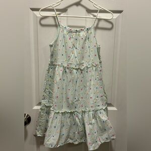 Girls Size 12 Striped With Polka Clip Dots Tiered Sundress Lined